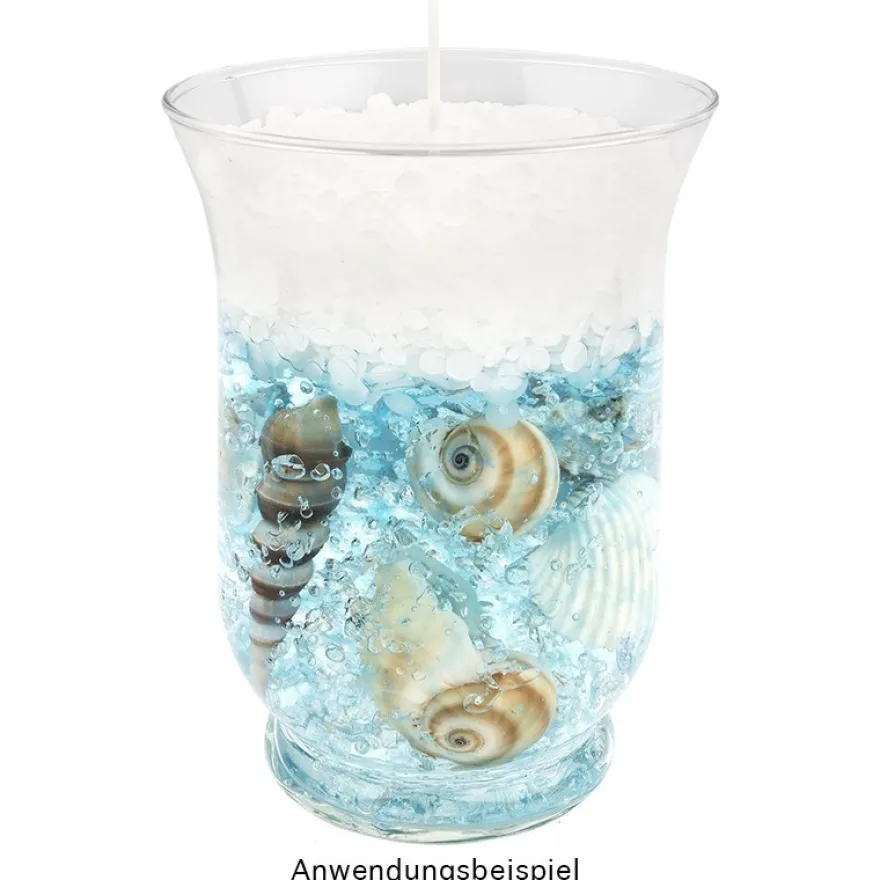 Wunderwelt-Kerze, 2x 10g Gel-Kristalle, 2x 300g Wachsplättchen, 12 Kerzendochte