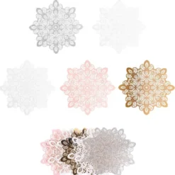 XL-Laser-Ornamente, Zierdeckchen 13, verschiedene Farben, Ø 20cm, 10 Stück