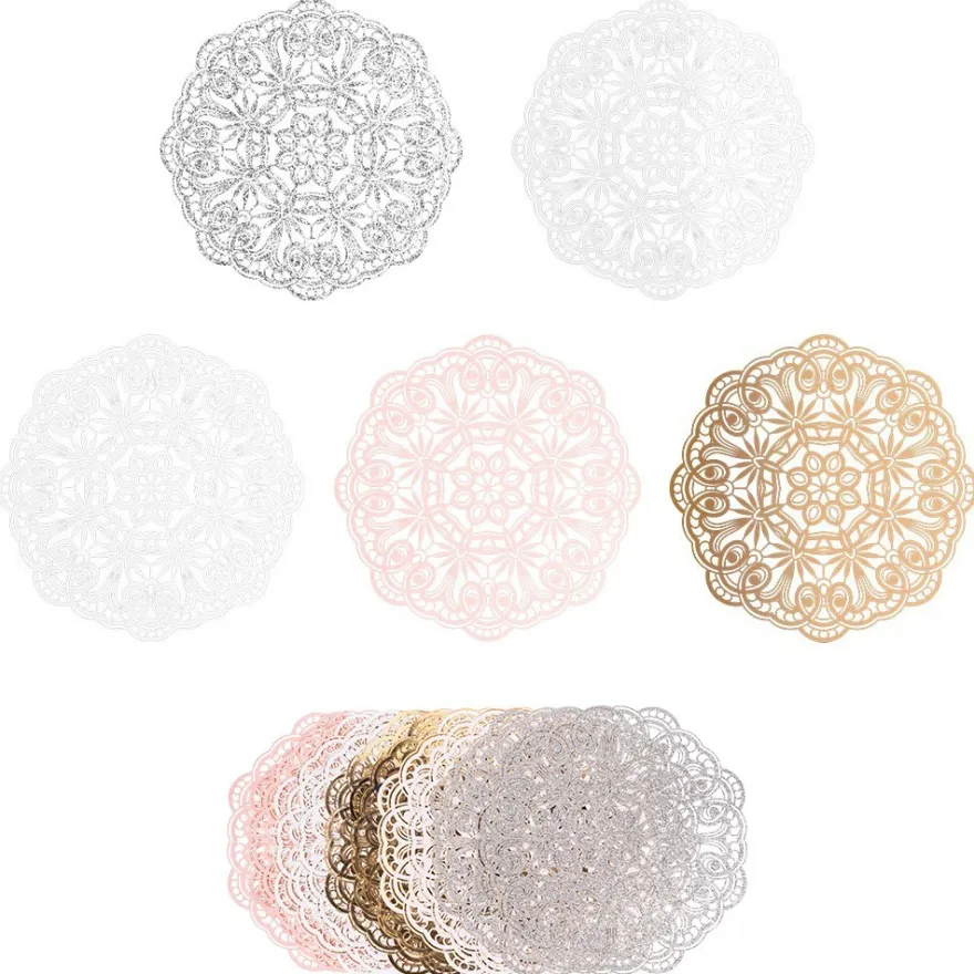 XL-Laser-Ornamente, Zierdeckchen 1, verschiedene Farben, Ø 20cm, 10 Stück