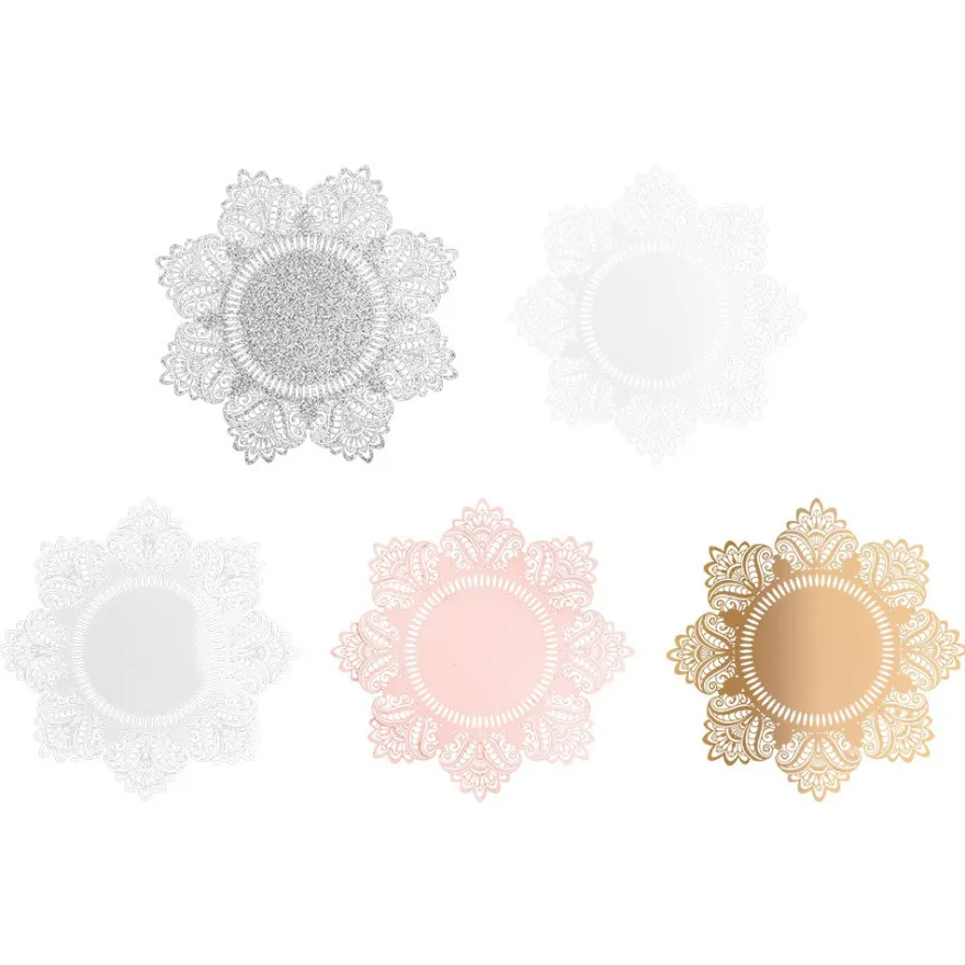 XL-Laser-Ornamente, Zierdeckchen 6, verschiedene Farben, Ø 20cm, 10 Stück