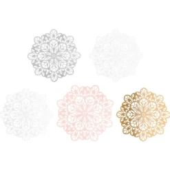 XL-Laser-Ornamente, Zierdeckchen 5, verschiedene Farben, Ø 20cm, 10 Stück