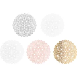 XL-Laser-Ornamente, Zierdeckchen 2, verschiedene Farben, Ø 20cm, 10 Stück