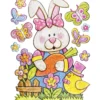 XL Relief-Sticker für die Wand, Osterhase mit Küken, 35cm x 27,5cm