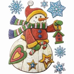 XL Relief-Sticker für die Wand, Schneemann 1, 35cm x 27,5cm