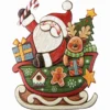 XL Relief-Sticker für die Wand, Weihnachtsmann, 35cm x 27,5cm