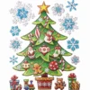 XL Relief-Sticker für die Wand, Weihnachtsbaum, 35cm x 27,5cm