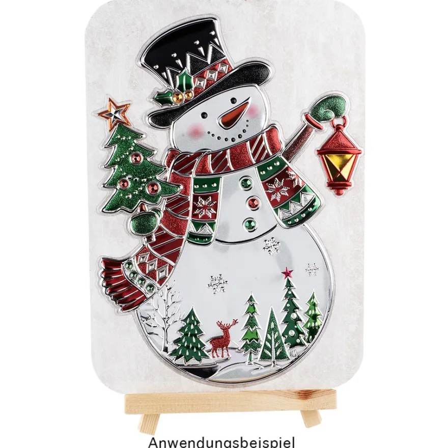 XL Relief-Sticker, Schneemann & Pinguin, 41cm x 24cm