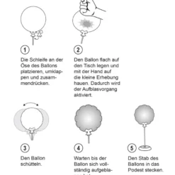 Zauber-Ballon mit Stab & Podest, Ø 11,5 cm, 31,5 cm hoch, Happy Birthday
