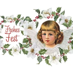 Zauberfolien, Engel & Frohes Fest, Schrumpffolie für Ø 9cm, 25cm hoch, 2 Stück