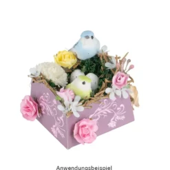 Zier-Faltboxen, Design 3, 7cm x 7cm x 3,5cm, aubergine mit rosafarbener Perlmuttveredelung, 10 Stück