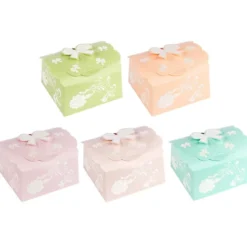 Zier-Faltboxen, Design 3, 12cm x 12cm x 6cm, 5 verschiedene Farben, 10 Stück