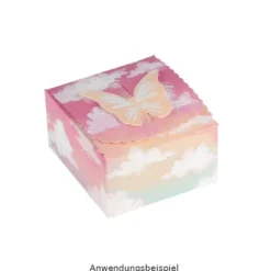 Zier-Faltboxen, Design 4, 11,5cm x 10,8cm x 7cm, 5 verschiedene Farben, 10 Stück