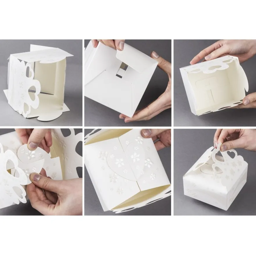 Zier-Faltboxen, Design 1, 7cm x 7cm x 4cm, 10 Stück