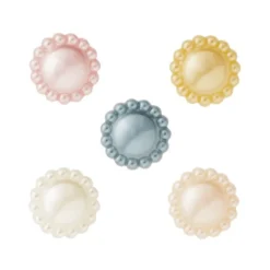 Zier-Halbperlen in 5 Farben, Ø 12,6 mm, 250 Stück