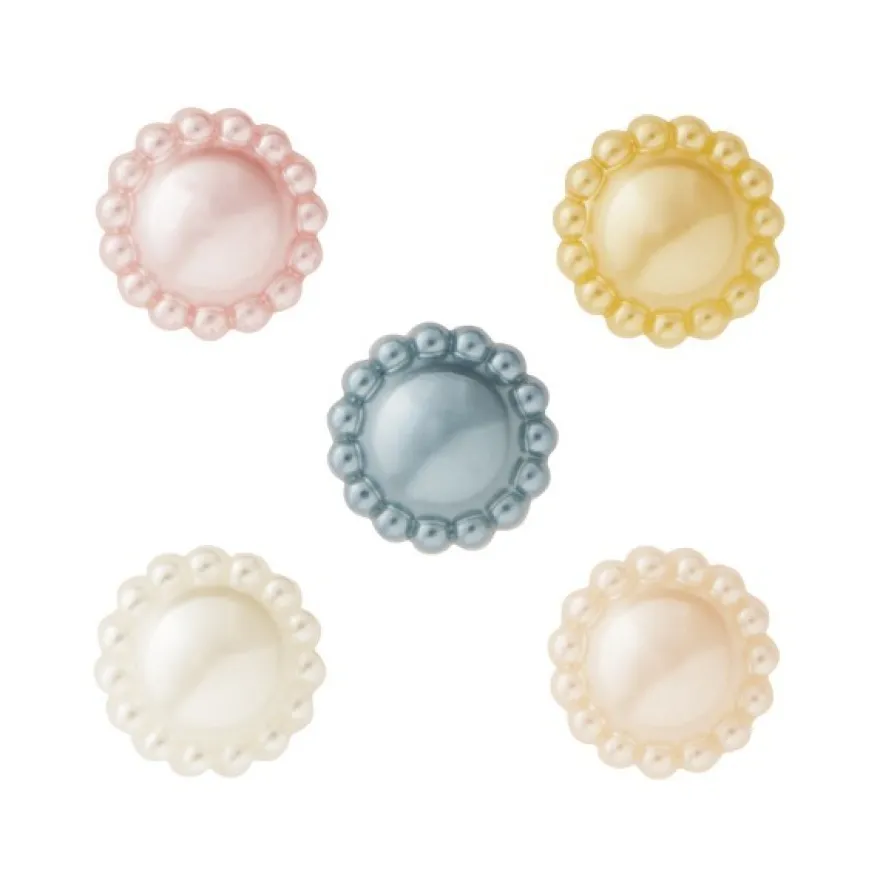 Zier-Halbperlen in 5 Farben, Ø 12,6 mm, 250 Stück