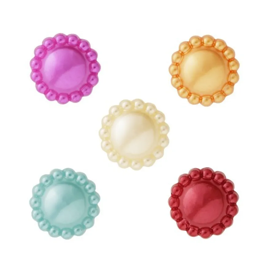 Zier-Halbperlen in 5 Farben, Ø 10,6 mm, 250 Stück