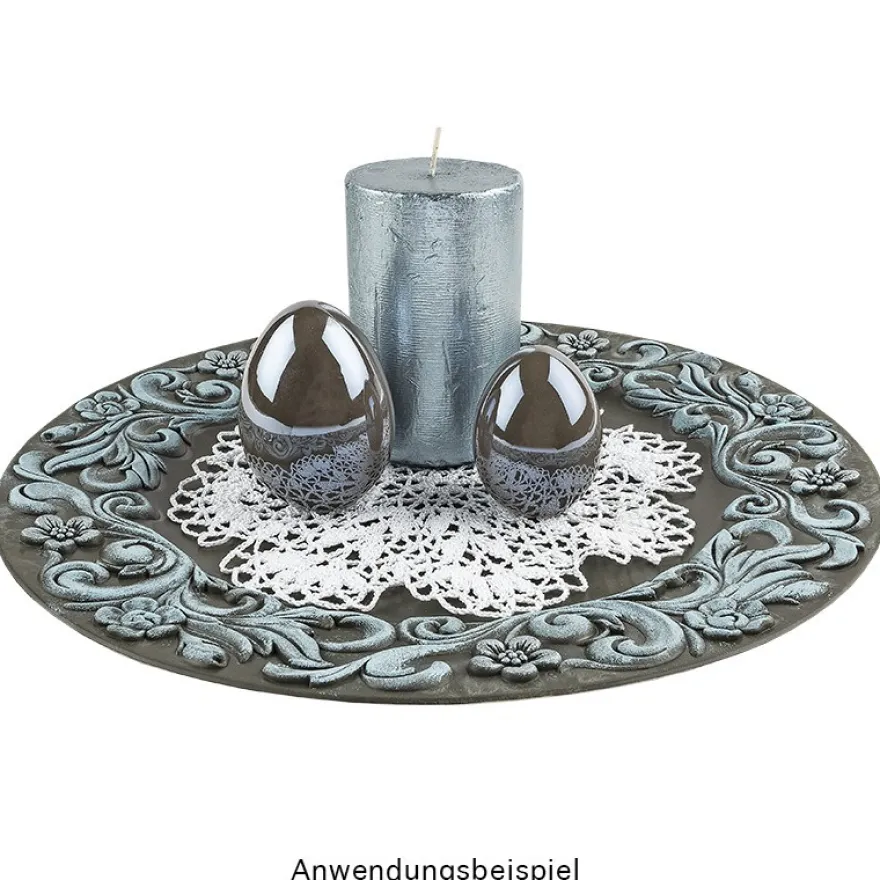 Zierteller, Rohlinge, Ø 33cm, 3 versch. Randdekore, 3 Stück