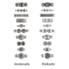 Zwischenperlen, Strass, facettiert, kristallklar, versch. Größen und Designs, silber, 120 Stück