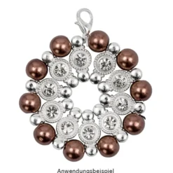 Zwischenperlen, Strass, facettiert, kristallklar, versch. Größen und Designs, silber, 120 Stück