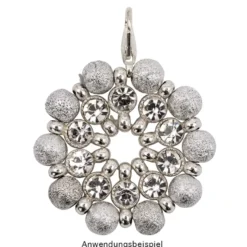 Zwischenperlen, Strass, facettiert, kristallklar, versch. Größen und Designs, silber, 120 Stück